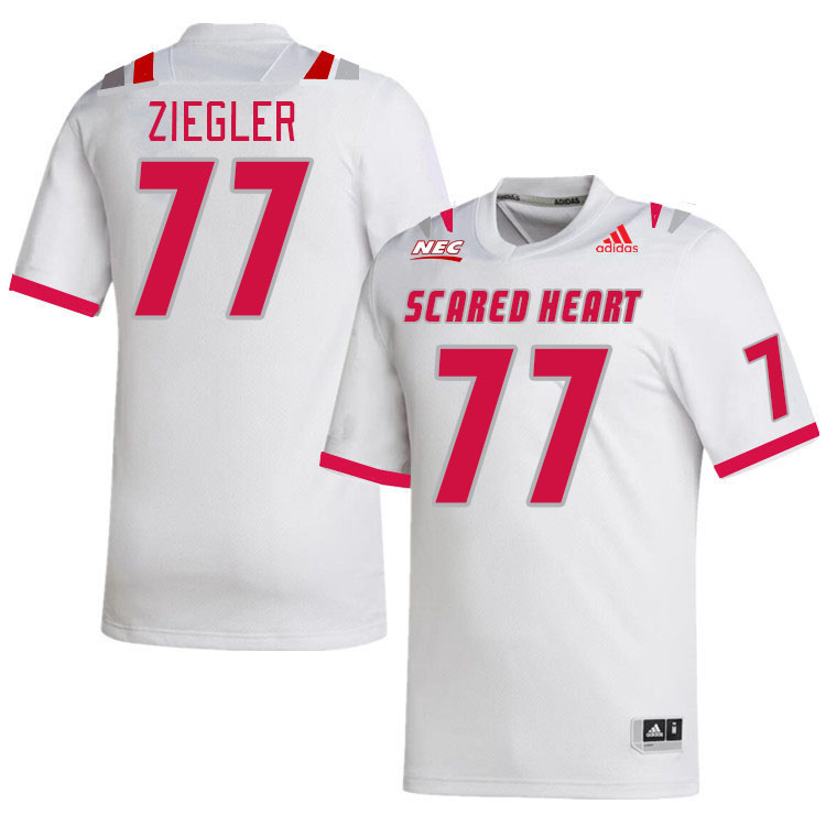 Men-Youth #77 Pacen Ziegler Scared Heart Pioneers 2023 College Football Jerseys Stitched Sale-White